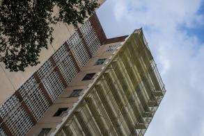 Edificio en rehabilitación detalles de aislamiento