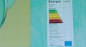 Vista frontal de una etiqueta energética