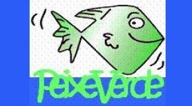Logotipo de Peixe Verde. Imagen lateral de un pez verde sonriente