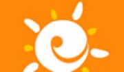 Logotipo de Solarizate con un sol blanco sonriente sobre un fondo naranja