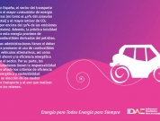 Cartel dividido en dos horizontalmente con un color morado superior y rosa inferior con texto y dibujo de un coche en blanco