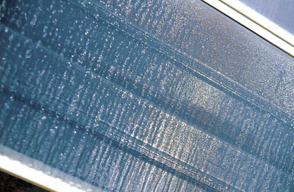 Energía Solar Térmica. Detalle de captador solar térmico