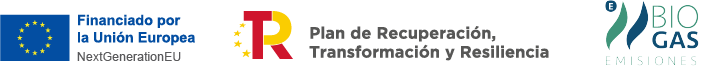 Logotipo UE NextGen - PRTR - Biogás Emisiones
