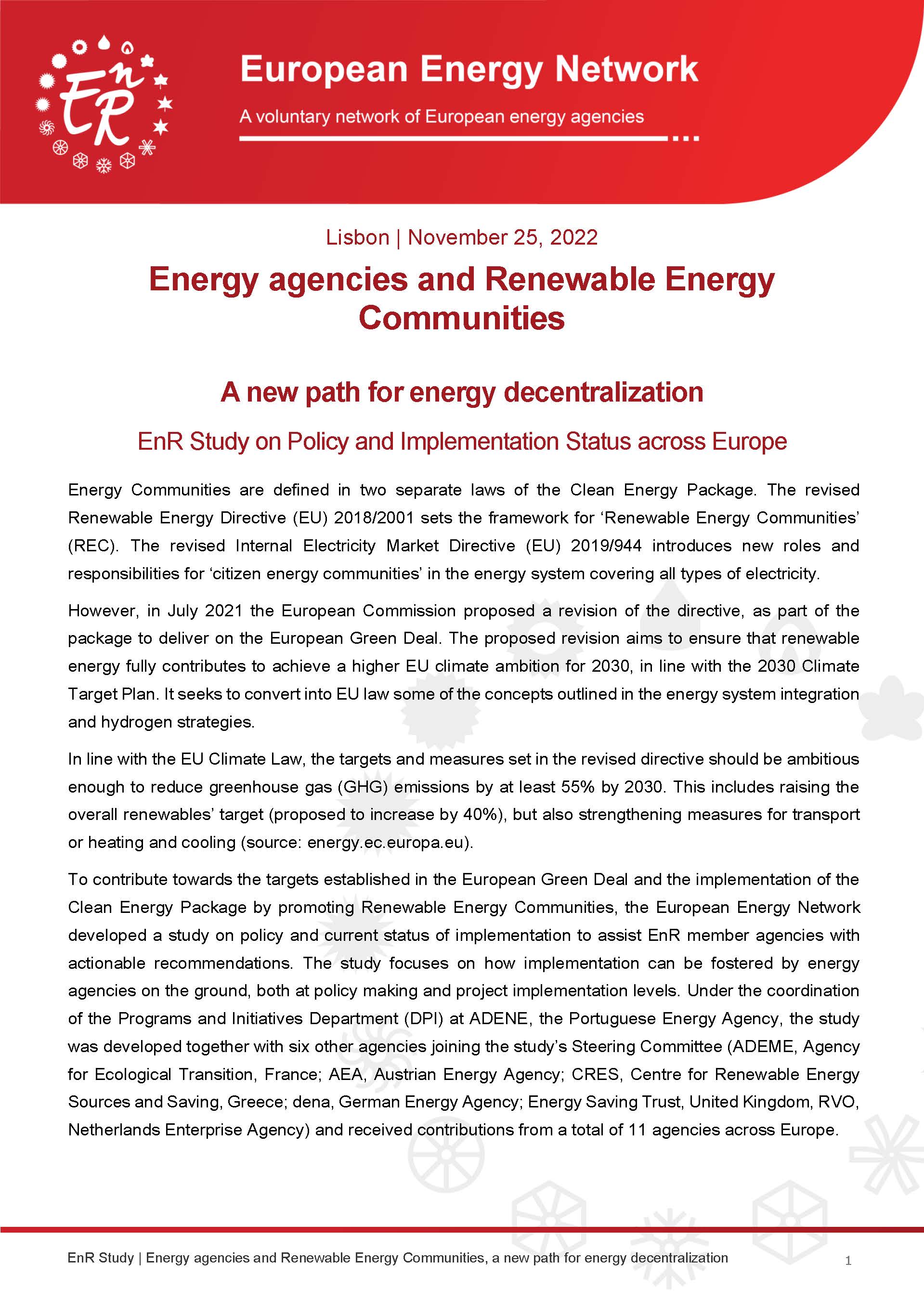 Energy agencies and Renewable Energy Communities. A new path for energy decentralization