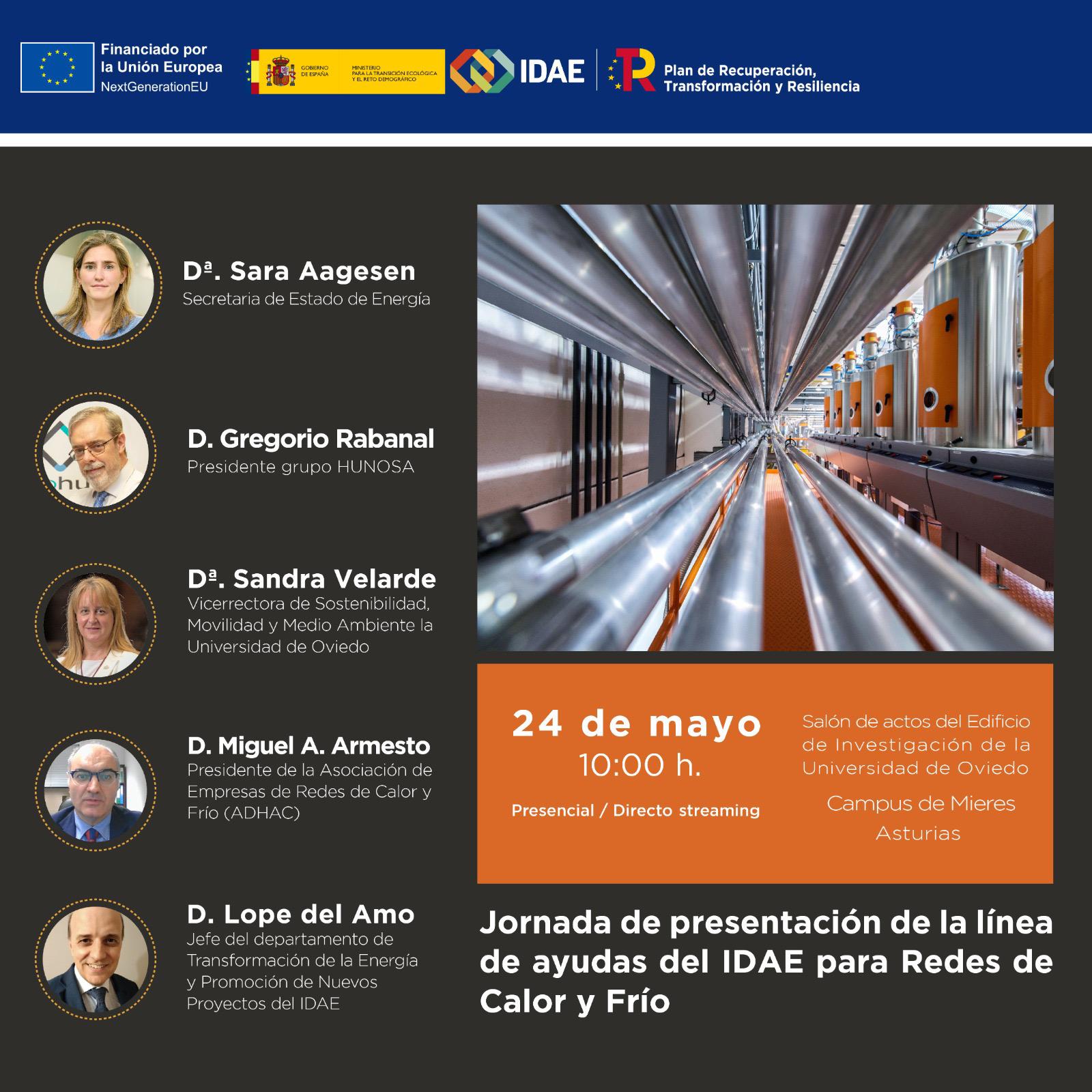 Jornada de presentación de la línea de ayudas del IDAE para Redes de Calor y Frío 