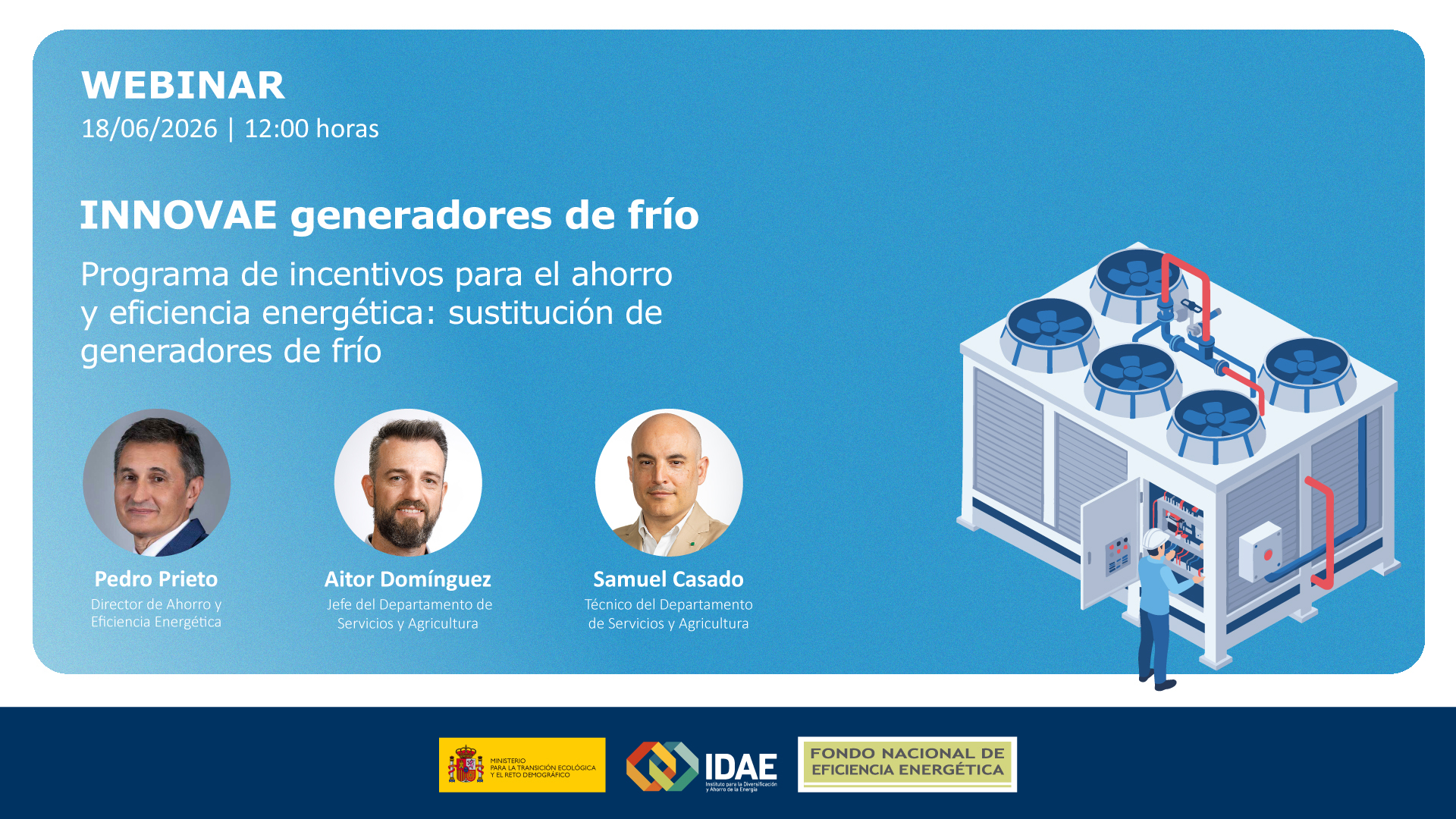 Webinar INNOVAE. Proyectos singulares de sustitución de generadores de frío (18/06/2026)