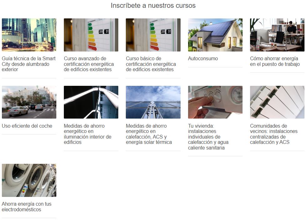 Plataforma e-learning (www.aprendecomoahorrarenergia.es)